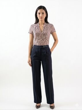 Axcess  Purple and White Geometric Blouse